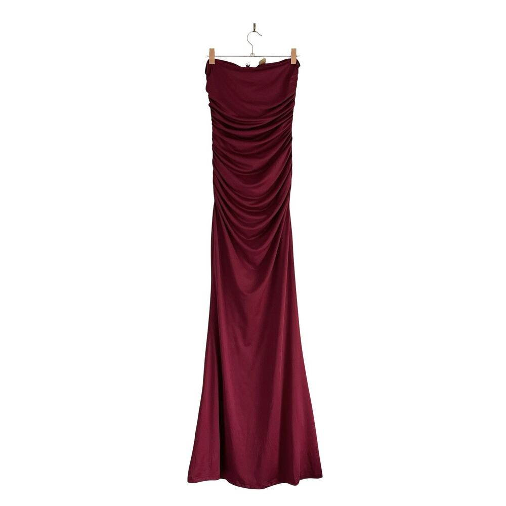 Peppermayo Exclusive Rudy Maxi Dress Maroon Size 4 Column Form-Fitting Gown - Picture 4 of 9